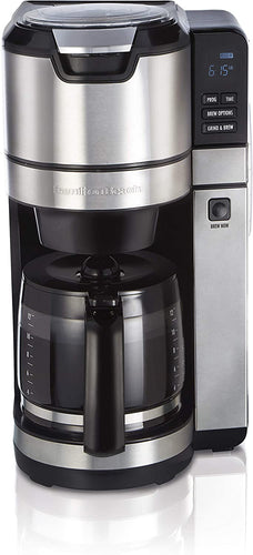 Hamilton Beach Programmable Grind and Brew Coffee Maker (45505), 12 Cup, Black