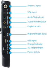 Load image into Gallery viewer, Trexonic Ultra Lightweight Rechargeable 12" LED TV With HDMI, SD, MMC, USB, VGA, Headphone Jack, AV Inputs and Output And Built-in Digital Tuner