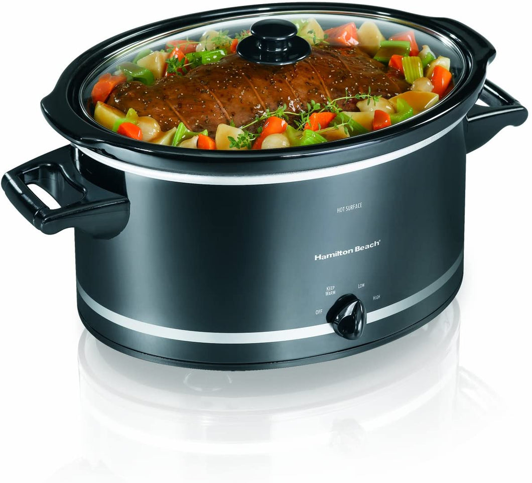 Hamilton Beach 33182 8-Quart Oval Slow Cooker, Black (Discontinued)