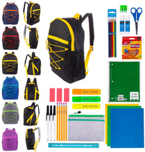 Load image into Gallery viewer, 17&quot; Assorted Backpacks with 52 Piece School Supply Kit - Bulk Case of 18 Wholesale Bookbags and Kits
