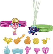 Load image into Gallery viewer, Trolls DreamWorks Tiny Dancers Friend Pack with 2 Tiny Dancers Figures, 2 Bracelets, and 10 Charms, Toy Inspired by The Movie World Tour