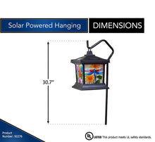 Load image into Gallery viewer, Moonrays 92276 Solar Powered Hanging Floral Stained Glass LED Light