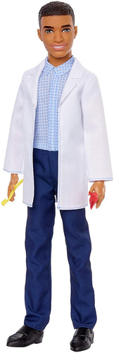 Barbie Ken Dentist Doll, Brunette, Wearing Professional Dental Coat, 2 Dental Toothbrush and Toothpaste Accessories