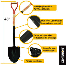 Load image into Gallery viewer, Centurion 3974 Professioanl Heavy-Duty Wood Handle Shovel