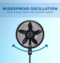 Load image into Gallery viewer, Lasko 1843 18″ Remote Control Cyclone Pedestal Fan with Built-in Timer, Black Features Oscillating Movement and Adjustable Height