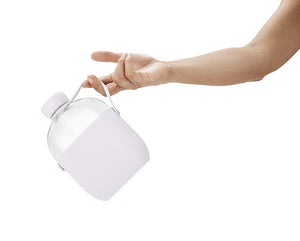 Hip 22-oz Flat Water Bottle Flask with Textured Silicone Sleeve and Carrying Handle - Tritan BPA-Free Plastic (Cloud)
