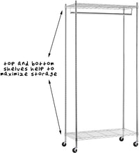 Load image into Gallery viewer, Honey-Can-Do GAR-01120 Heavy Duty Rolling Garment Rack,Chrome