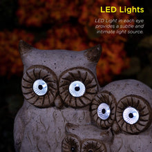 Load image into Gallery viewer, Alpine Corporation Benzara ALP-QWR476SLR 16&quot; Solar Owl Family Welcome Statue Animal Statue