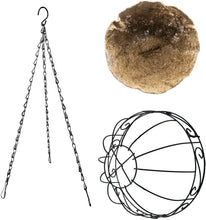 Load image into Gallery viewer, Sorbus 4 Pack Metal Hanging Planter Basket Huge 14 Inch Hanging Flower Pot Basket &amp; Coco Coir Liner for Indoor/Outdoor Garden Décor, Perfect for Home, Garden, Patio, Deck