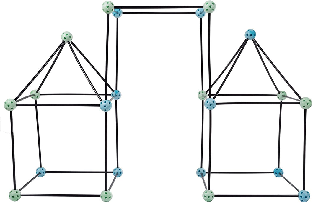 Construction Fort Building Toy Set for Kids with 60 Pieces - Build and Play Kit for Indoor and Outdoor Use - For Boys and Girls by Hey! Play!