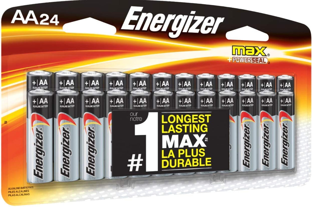 Energizer Max Premium AA Batteries, Alkaline Double A Battery, 24 Count