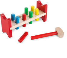 Load image into Gallery viewer, Melissa &amp; Doug Deluxe Wooden Pound-A-Peg Toy With Hammer