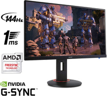 Load image into Gallery viewer, Acer XF240YU bmiidprzx 23.8” WQHD (2560 x 1440) Zero Frame TN Gaming Monitor with AMD FREESYNC Technology - 1ms | 144Hz Refresh (Display, HDMI 2.0, HDMI 1.4 &amp; DVI ports)