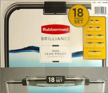 Load image into Gallery viewer, Rubbermaid Brilliance Microwavable Food Storage Container Set, 18-Piece