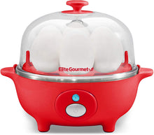 Load image into Gallery viewer, Elite Gourmet Eggs &amp; Soft, Medium, Hard-Boiled Egg Boiler Cooker with Auto Shut-Off and Buzzer, Measuring Cup Included, BPA Free