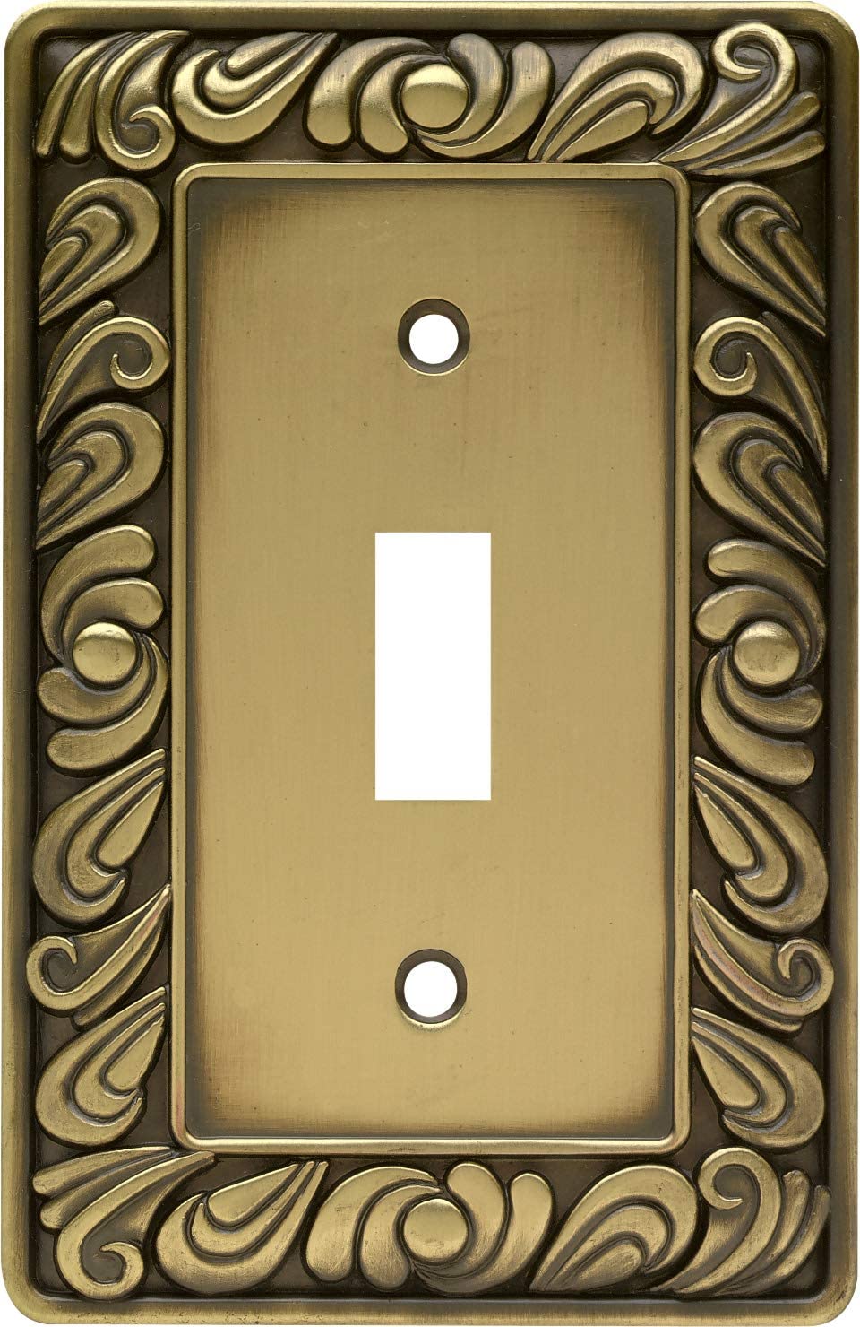 Brainerd 64049 Paisley Single Switch Wall Plate - Tumbled Antique Brass - 1 Pack