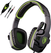 Load image into Gallery viewer, SADES SA708 3.5mm Stereo Gaming Headset Headset with Microphone (Green)