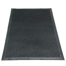 Load image into Gallery viewer, Rubber-Cal 03-239-LI"DuraScraper Linear" Commercial Rubber Entrance Door Mat, 3/8" Thick x 36" x 60", Black