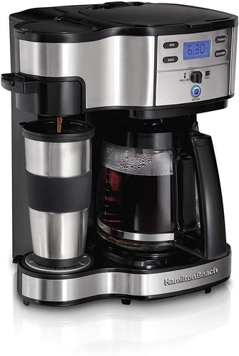 Hamilton Beach 2-Way Brewer Coffee Maker, Single-Serve and 12-Cup Pot, Stainless Steel (49980A), Carafe