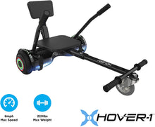 Load image into Gallery viewer, Hover-1 Chrome Electric Hoverboard Scooter and Go-Kart Attachment Combo (2 piece set), Black, One Size