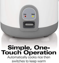 Load image into Gallery viewer, Hamilton Beach Mini Rice Cooker &amp; Food Steamer, 8 Cups Cooked (4 Uncooked), With Steam &amp; Rinse Basket, White (37508)