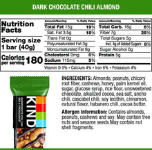 Load image into Gallery viewer, KIND Bars, Dark Chocolate Chili Almond, Gluten Free, Low Sugar
