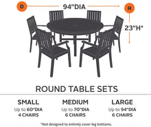 Load image into Gallery viewer, Classic Accessories 55-158-045101-EC Ravenna Round Patio Table Set Cover, Large
