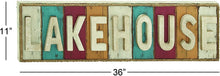 Load image into Gallery viewer, Woodland Imports 48629 Lake House Written Wood Rope Wall Decor