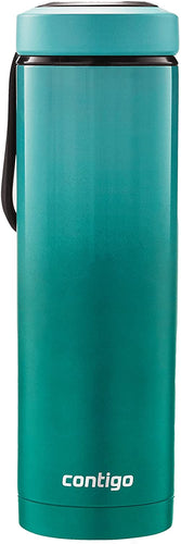 Contigo 2039256 Vacuum-Insulated Stainless Steel Water Bottle with a Quick-Twist Lid, 24 oz, Blue Corn