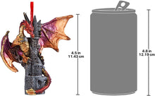 Load image into Gallery viewer, Christmas Tree Ornaments - Zanzibar the Gothic Dragon on Castle Holiday Ornament - Dragon Statue
