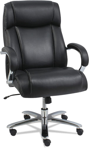 Alera ALE Maxxis Series Big and Tall Leather Chair, Black/Chrome