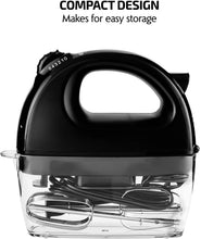 Load image into Gallery viewer, Ovente Portable Electric Hand Mixer 5 Speed Mixing, 150W Powerful Blender for Baking &amp; Cooking with 2 Stainless Steel Chrome Beater Attachments &amp; Snap Clear Case Compact Easy Storage