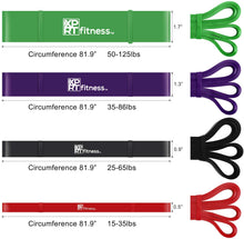 Load image into Gallery viewer, Pull Up Resistance Bands by XPRT Fitness – Mobility Stretch Bands – Set of 4 Powerlifting Bands for Fitness – Pullup Exercise Bands for Stretching and Speed Training – Anti-Snap Natural Latex Bands