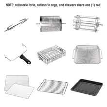 Load image into Gallery viewer, GoWISE USA 12.7-Quart Electric Air Fryer Oven w/Rotisserie and Dehydrator + Accessory Set and 50 Recipes (Black (Deluxe))