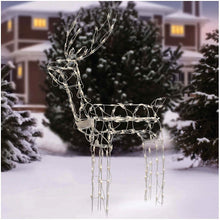 Load image into Gallery viewer, Animated 3-D Wire Standing Buck Reindeer, Lighted and Moving Christmas Yard Decoration, 48-inches Tall