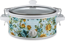 Load image into Gallery viewer, The Pioneer Woman Slow Cooker 6 Quart Portable Crock Pot Flea Market (6 Quart Pattern Rose Shadow)