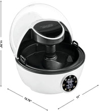 Load image into Gallery viewer, Gourmia GCR1700 10 in 1 Programmable Air Fryer &amp; Multi Cooker - Robotic Hands-Free Stirrer - 1230W - White - Bonus Recipe Book