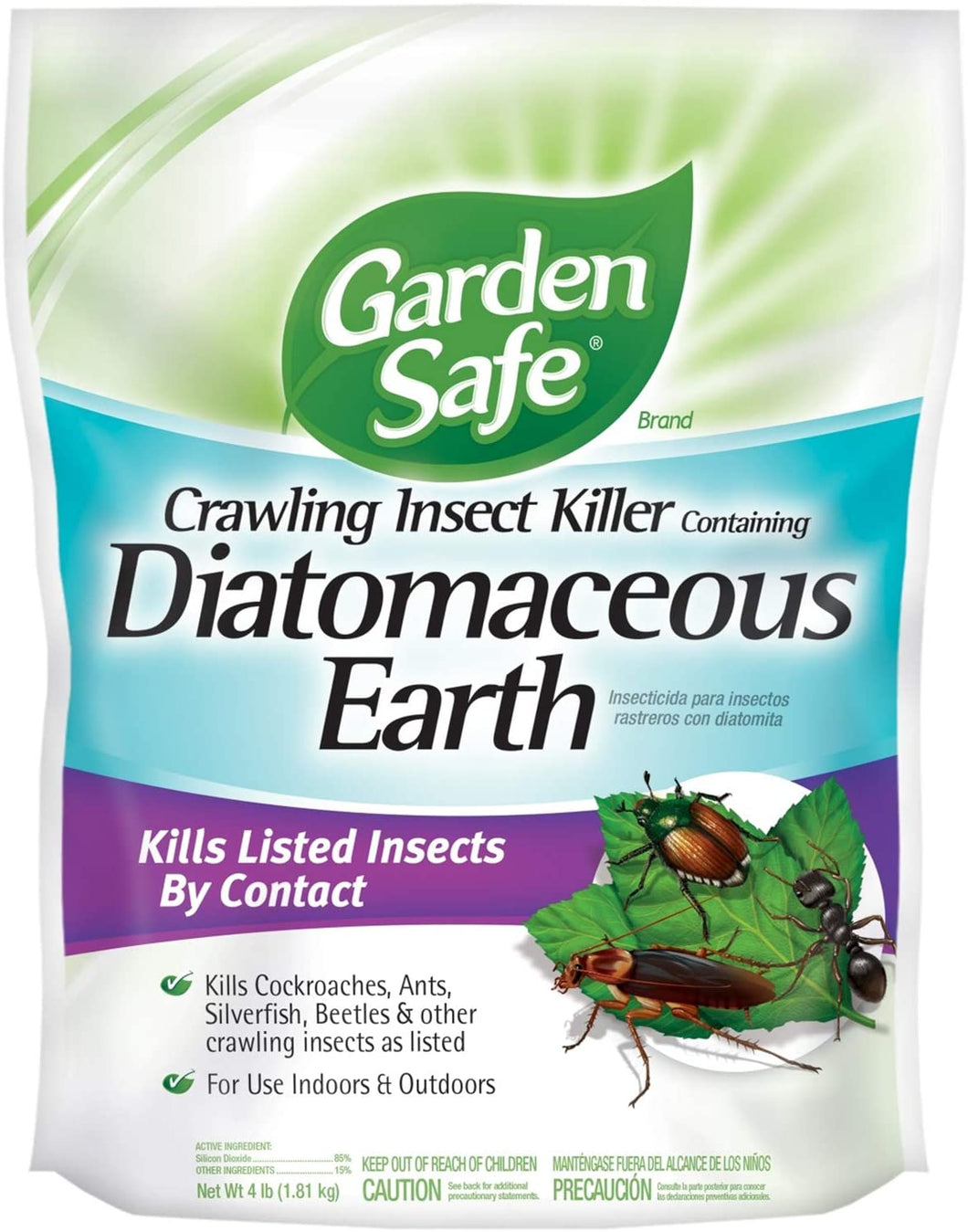 Garden Safe Brand Crawling Insect Killer Containing Diatomaceous Earth, 4-Pound