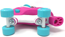 Load image into Gallery viewer, Chicago Skates Girls Adjustable Junior Quad Skates - Pink/White/Teal - Small Sizes J10-J13