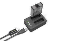 Load image into Gallery viewer, Dual Battery Charger For GoPro HERO5 with Type-C &amp; micro USB Port - Includes 3.3ft micro USB charging Cable - Black