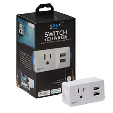 Load image into Gallery viewer, Geeni GN-WW106-199 Switch + Charge Smart Wi-Fi Outlet with 2 USB Ports