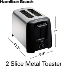 Load image into Gallery viewer, Hamilton Beach Cool Wall 2-Slice Toaster, Chrome