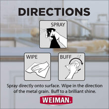 Load image into Gallery viewer, Weiman Stainless Steel Cleaner and Polish - Streak-Free Shine for Refrigerators, Dishwasher, Sinks, Range Hoods and BBQ grills - 22 fl. oz
