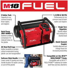 Load image into Gallery viewer, Milwaukee 2840-20 2 Gallon Oil-Free Hand Carry Air Compressor