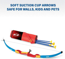 Load image into Gallery viewer, NSG Deluxe Bow and Arrow Set for Kids - Toy Archery Bow with Large Freestanding Target, Suction Cup Arrows, and Quiver