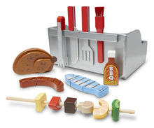 Load image into Gallery viewer, Melissa &amp; Doug Rotisserie and Grill Wooden Barbecue Play Food Set (24 pcs)