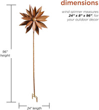 Load image into Gallery viewer, Alpine Corporation NCY354 Alpine Rustic Metal Rudbeckia Windmill Stake, 96 Inch Tall, Rusty