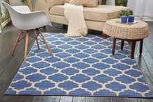 Load image into Gallery viewer, Unique Loom Trellis Collection Moroccan Lattice Light Blue Area Rug (5' x 8')
