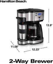 Load image into Gallery viewer, Hamilton Beach 2-Way Brewer Coffee Maker, Single-Serve and 12-Cup Pot, Stainless Steel (49980A), Carafe