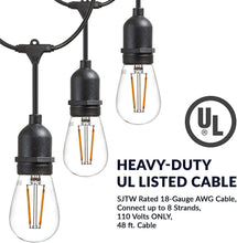 Load image into Gallery viewer, Newhouse Lighting Outdoor String Lights with Hanging Sockets | Weatherproof Technology | Incandescent | Heavy Duty